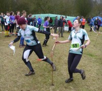 BUCS 2014 Relay Handover: Carrie hands over to Andrea in the lead