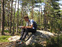 Ben thinking about orienteering on the 2015 Norway Training Tour