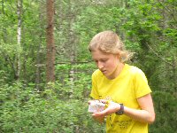 Helen gazes into the crystal orienteering-map