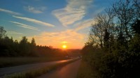 Nice sunset on the way back to Cambridge