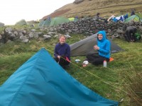 Lily and Elizabeth at the campsite