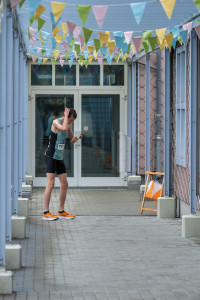 Tom ignores Pete's advice to "look up" when orienteering.